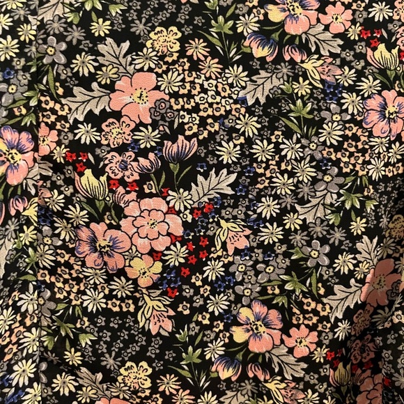 ASOS Glamorous Black Floral V Neck Long Sleeved Dress Size 6 Dark Whimsygoth - Picture 5 of 5